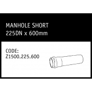 Marley Rubber Ring Joint Manhole Short 225DN x 600mm - Z1500.225.600